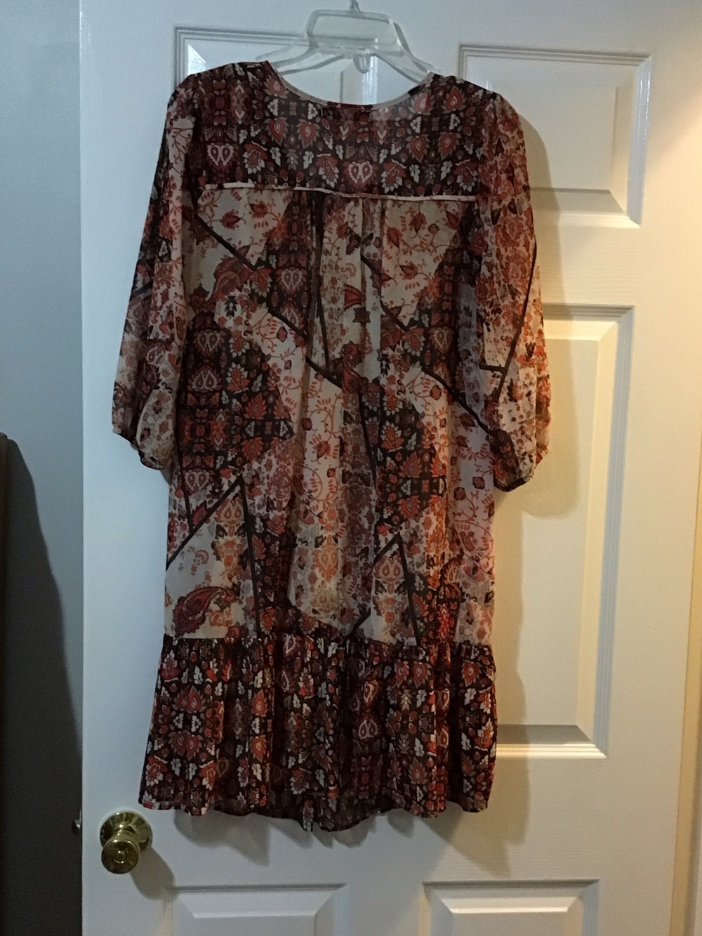 Printed Boho Tunic Dress in Rust Floral - Picture 2 of 3